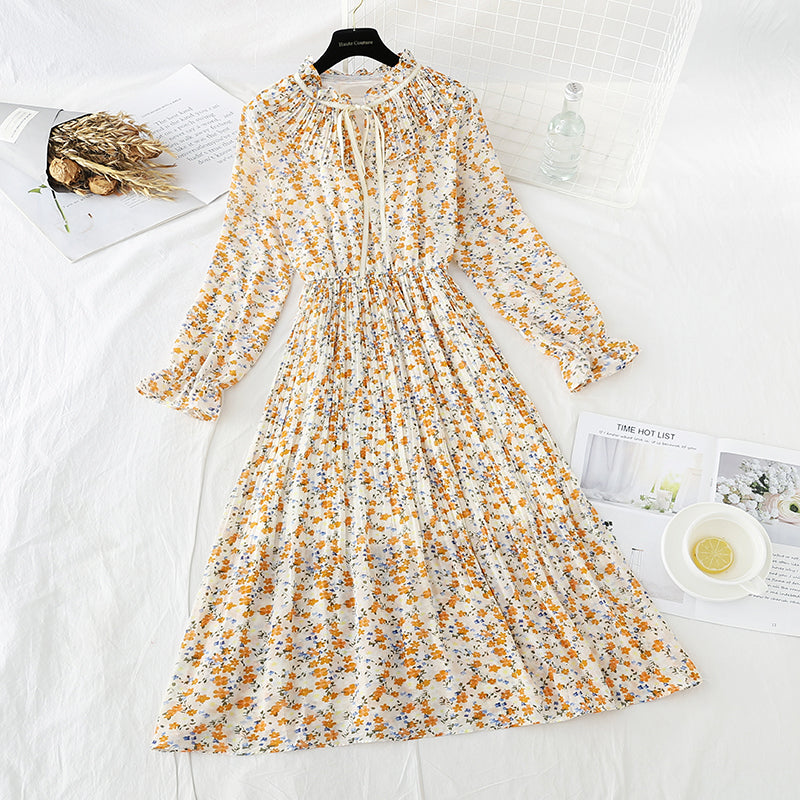 New French retro floral Platycodon grandiflorum skirt  4520