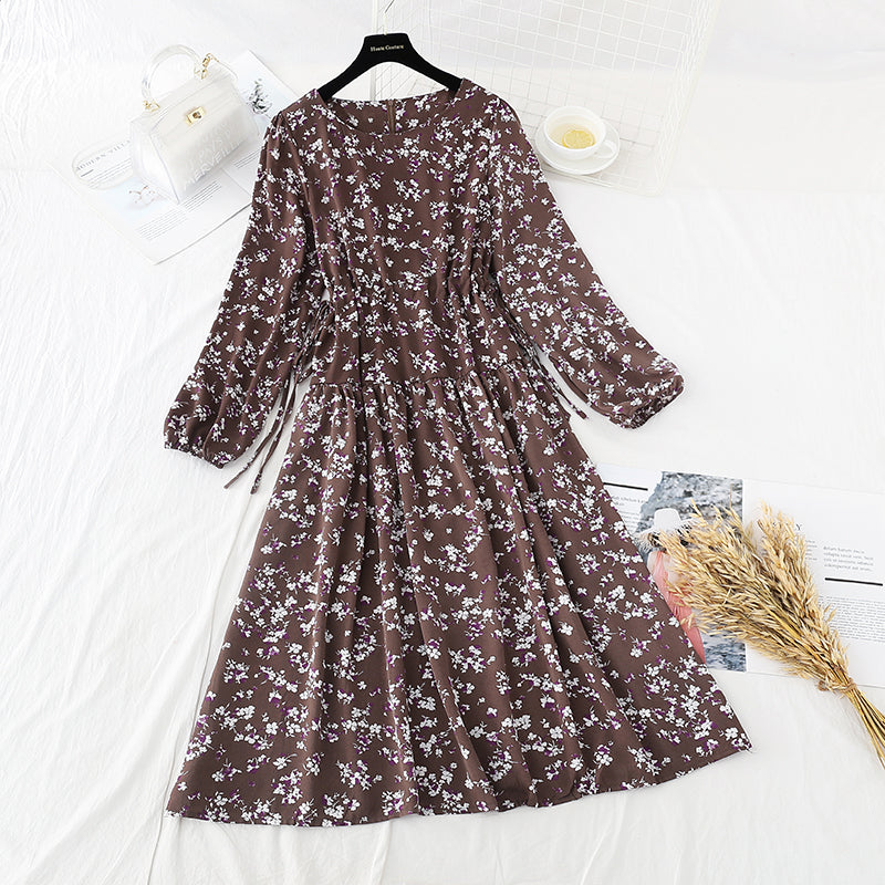 The new waist is slim, retro, gentle wind and snow spinning skirt  4522