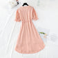 Cut out lace doll neck French dress with slim waist  4197