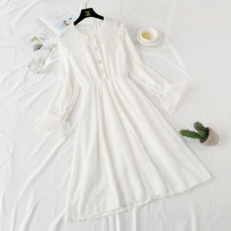 Chiffon tassel lace doll collar bottomed skirt  4470