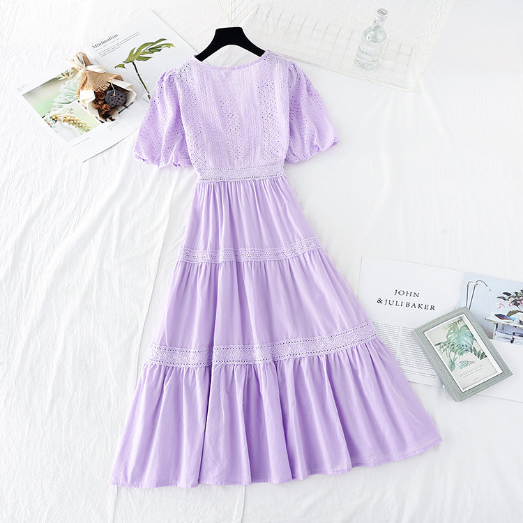 The new cut-out Crochet skirt with slim waist  4170