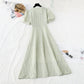 Pearl doll collar temperament goddess style waist slim French dress  4200