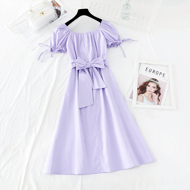 Light mature dress with slim waist  4184