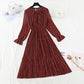 New bow tie lace up slim Pleated Chiffon bottomed skirt  4533