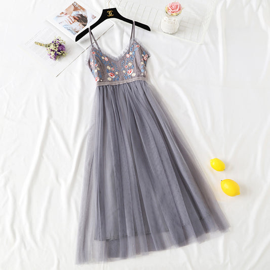 Popular super xiansen embroidered mesh skirt  4099