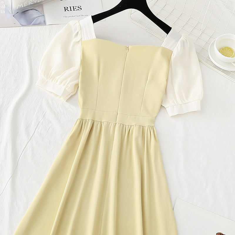 Thin French tea break skirt Kikyo first love temperament a-word skirt  4236