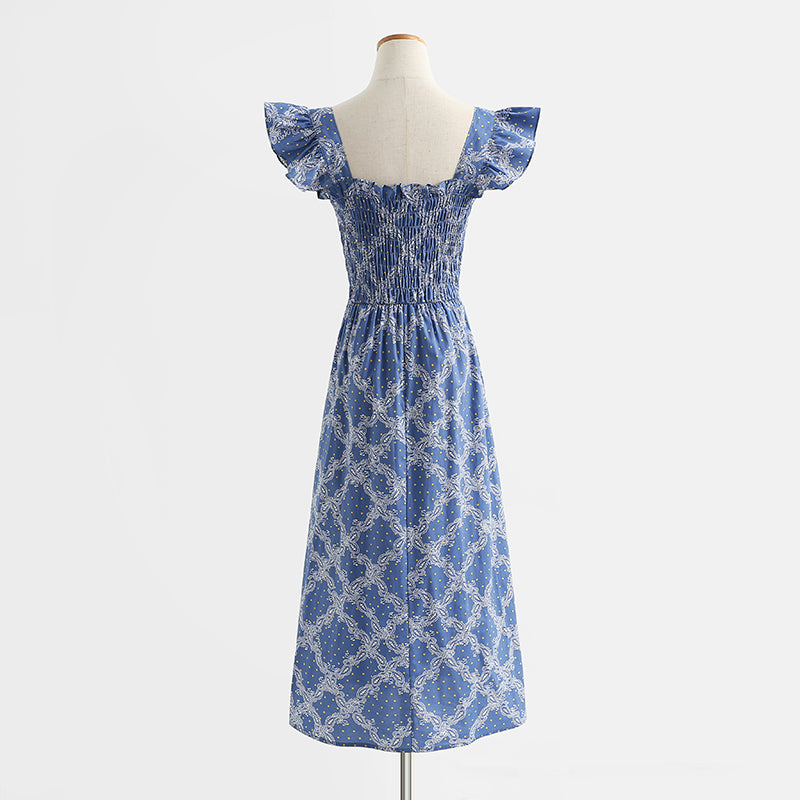 New French floral dress sweet and spicy suspender skirt  4283