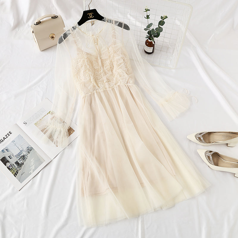 Lace net dress French elegant palace style  4364