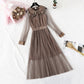 Lace flower mesh suspender dress  4370