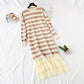 Super loose stripe knit dress  4445
