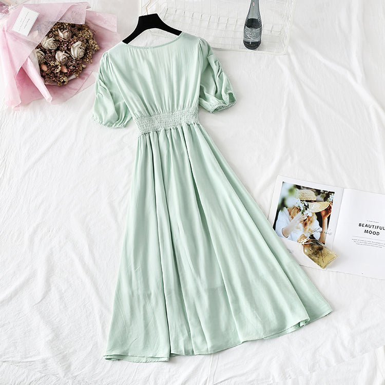 Super xiansen Zhi smoked skirt French Platycodon cotton hemp long skirt  4134