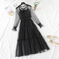 Lace mesh dress is very retro  4315