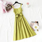 Avocado Green suspender dress super xiansen Department  4104