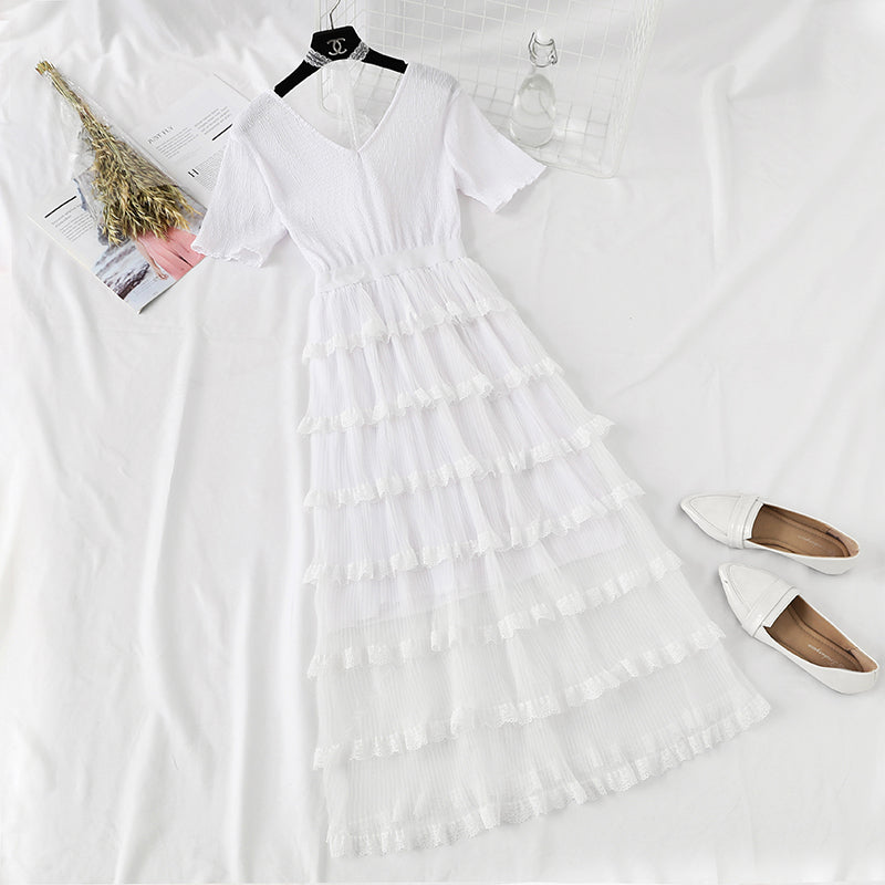 Robe en gaze de dentelle de gâteau populaire 4327