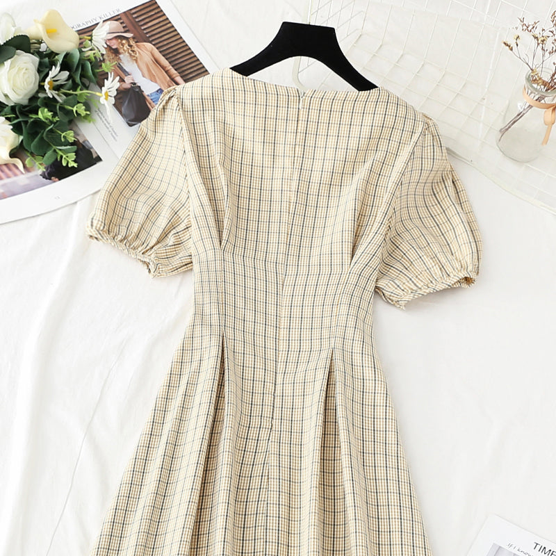 Karierter Rock mit Kordelzug im Vintage-Stil von Hepburn 4260