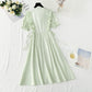 Cotton linen dress French gentle style  4230