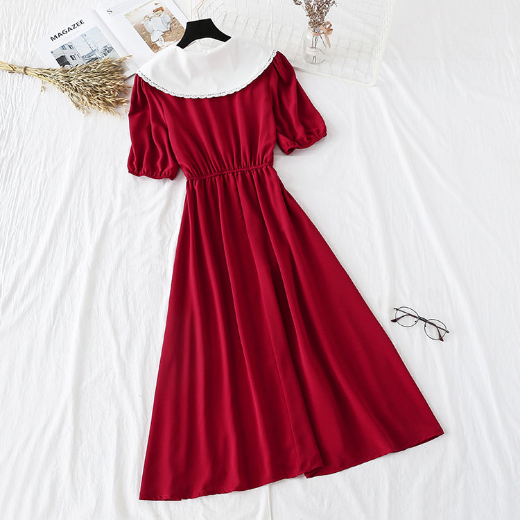 Sen Department sweet temperament baby collar small fresh long skirt  4222