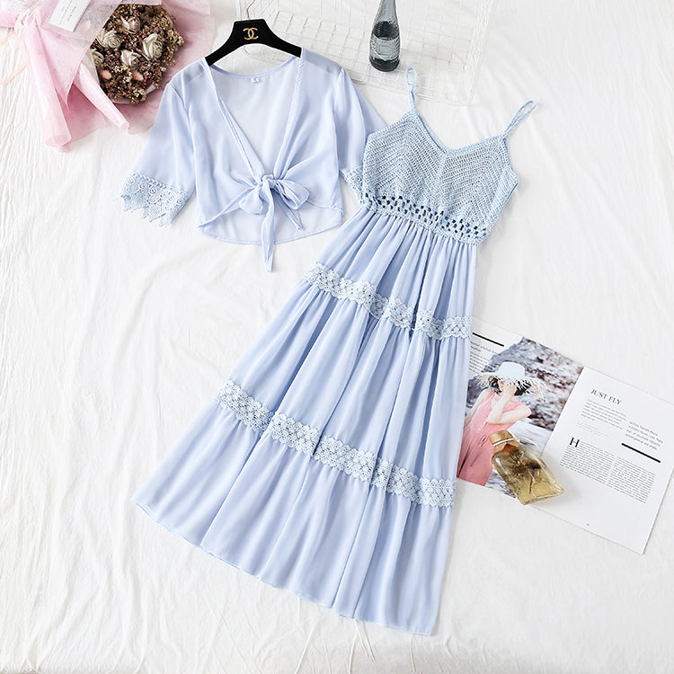 Suspender dress fairy super fairy long skirt  4106