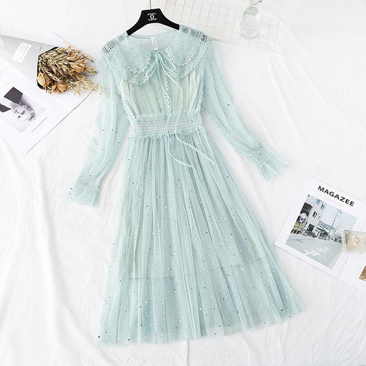 Baby collar with a bottomed orange first love skirt, Sen Department long skirt  3978