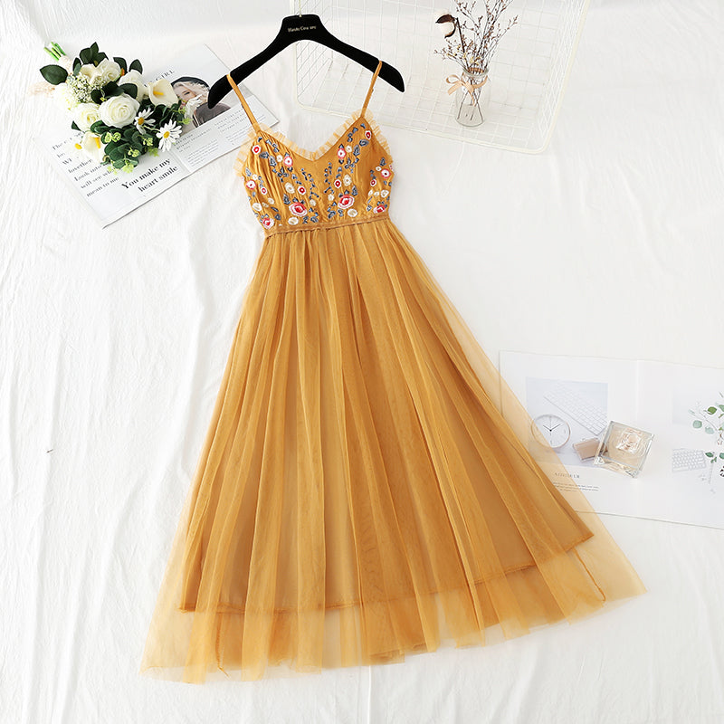 Popular super xiansen embroidered mesh skirt  4099