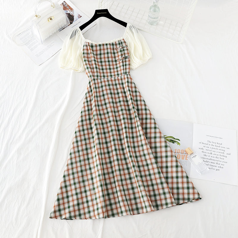 Improved cheongsam dress with slim waist  4189