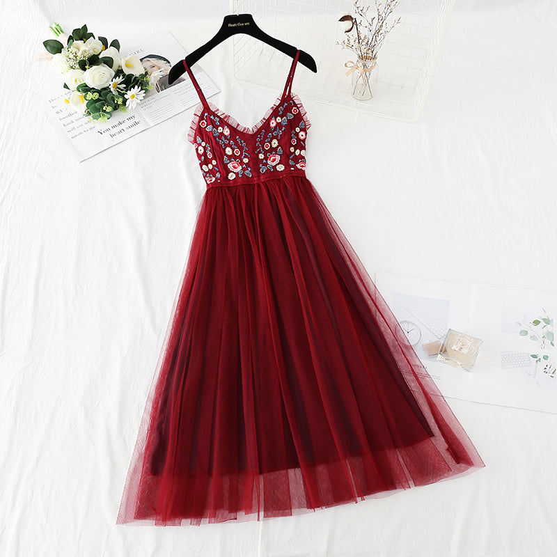 Popular super xiansen embroidered mesh skirt  4099