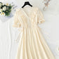 Cotton linen dress French gentle style  4230