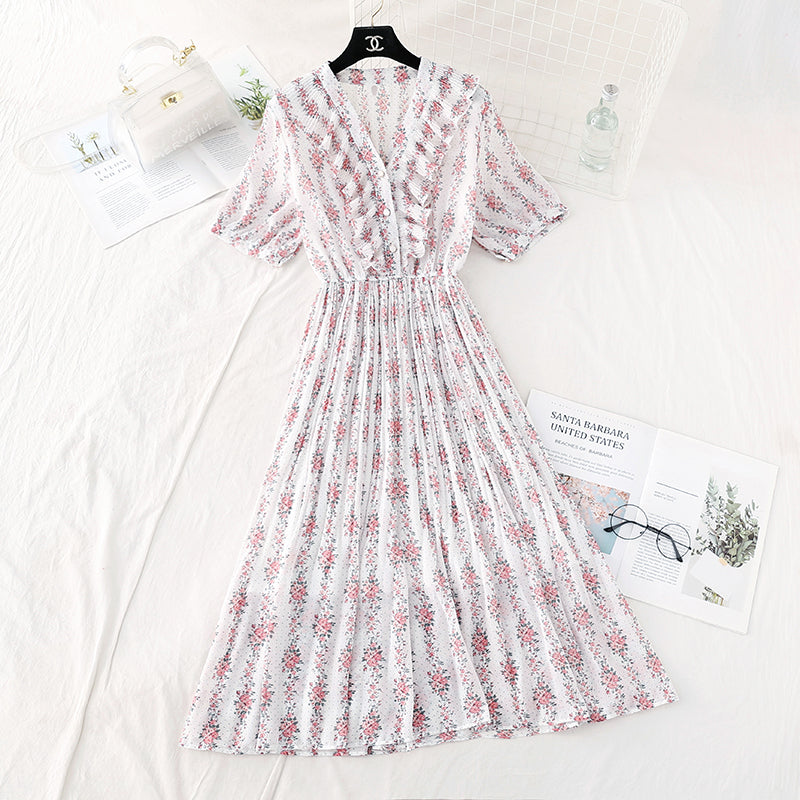 Slim waist French chiffon skirt fairy super fairy series  4504