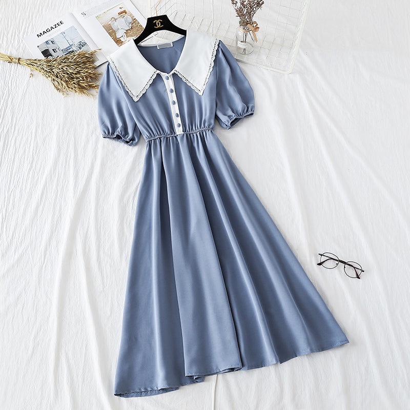 Sen Department sweet temperament baby collar small fresh long skirt  4222