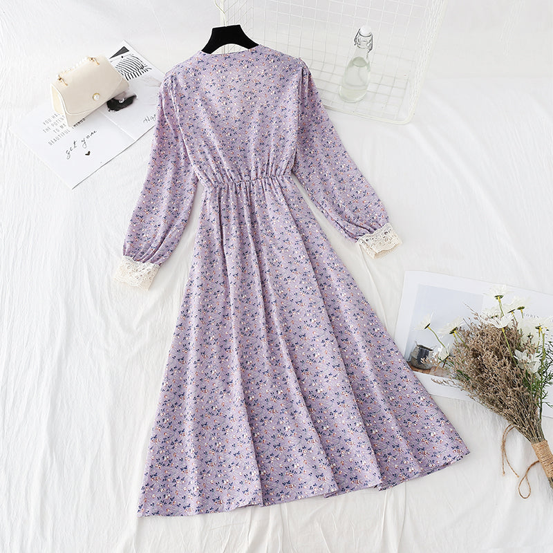 Spitze genähter Chiffonrock zeigt dünnes elastisches Taillentemperament 4080