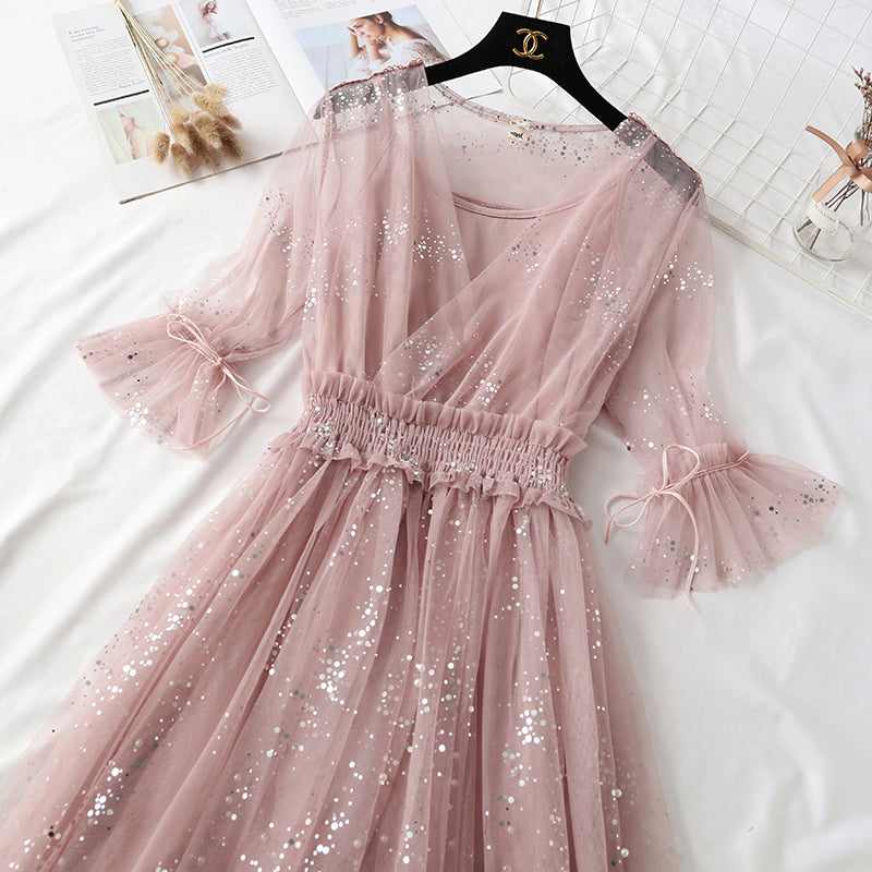 Gauze super fairy sweet niche Kikyo skirt  4301