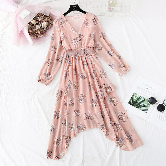 Irregular ruffled floral bottomed skirt  3994