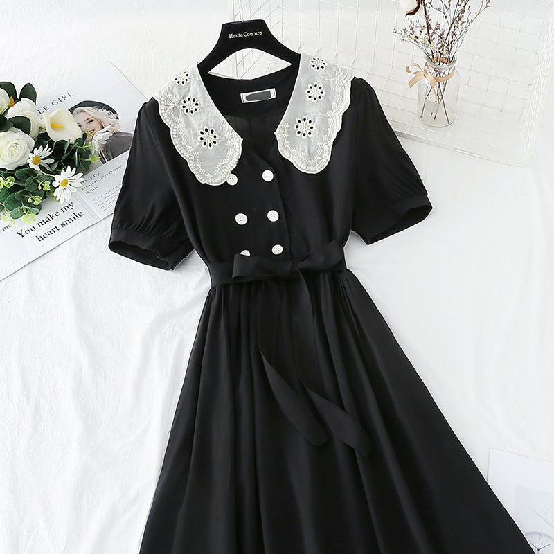 New French retro fairy long skirt Kikyo skirt  4224