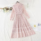 Stitched lace dress gentle style slim temperament bottomed skirt women  4094