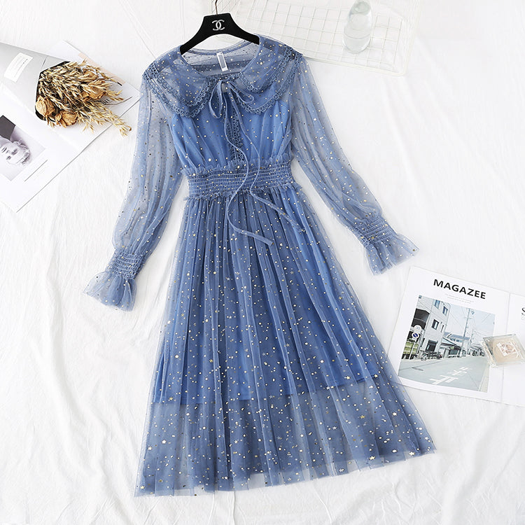 Baby collar stem orange first love skirt Sen Department long skirt  4375