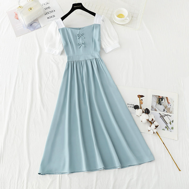 Thin French tea break skirt Kikyo first love temperament a-word skirt  4236