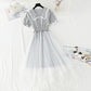 Cotton linen dress new small fresh lattice fairy skirt  4252