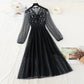 New mesh lace stitched skirt fairy Sen suit long skirt  4401