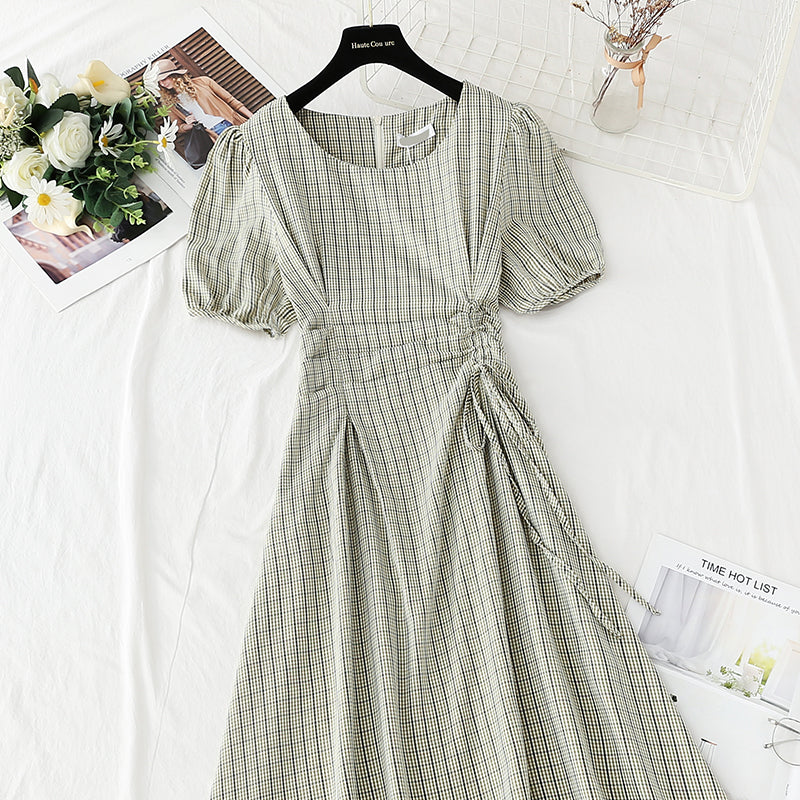 Karierter Rock mit Kordelzug im Vintage-Stil von Hepburn 4260