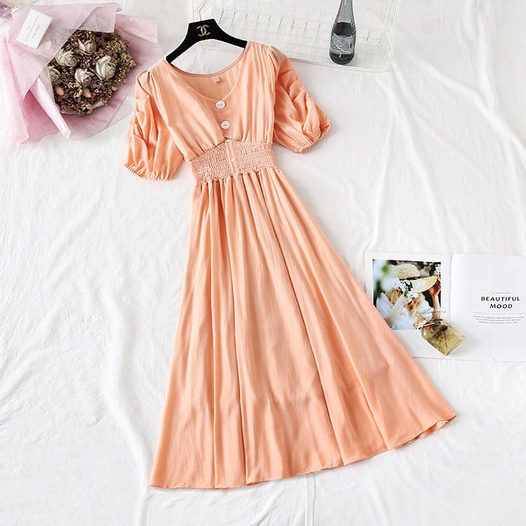 Super xiansen Zhi smoked skirt French Platycodon cotton hemp long skirt  4134