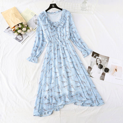 Knee length French Vintage Ruffle bottomed skirt  4001