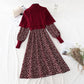 Corduroy stitched knitted dress  4076