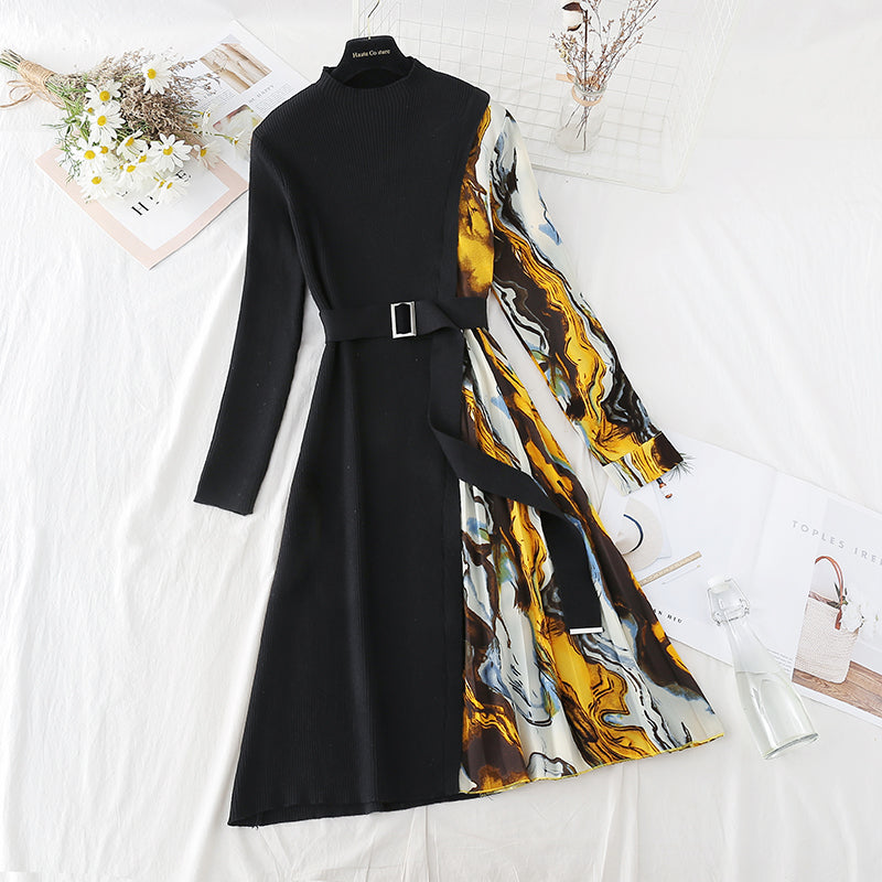 Slim fit with patchwork lace up and bottom skirt inside  4078