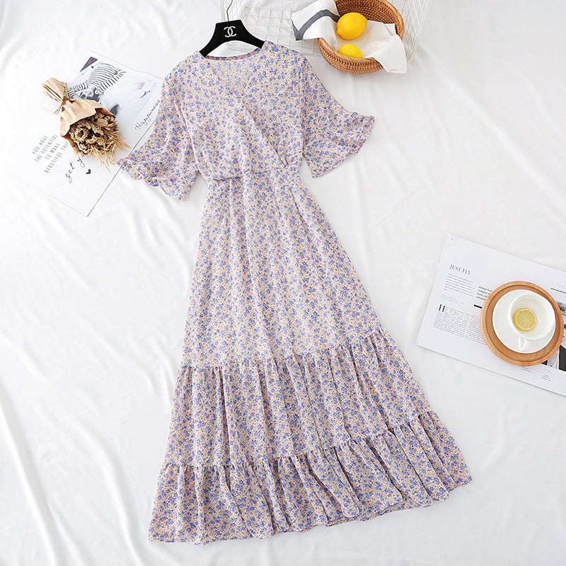 New style temperament, slim waist, French retro lotus leaf skirt  4508