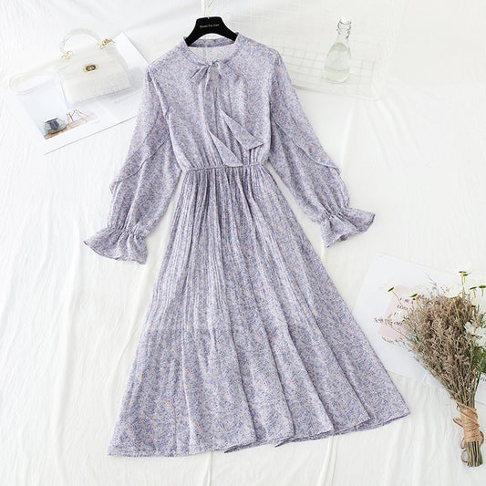 Slim pleated skirt temperament gentle wind over the knee with skirt  4063