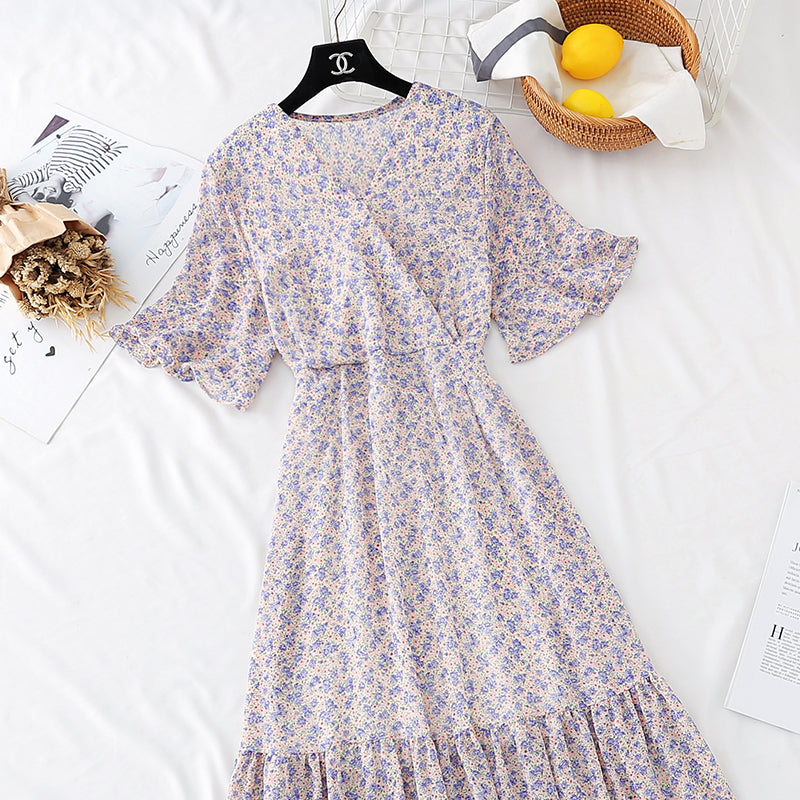 New style temperament, slim waist, French retro lotus leaf skirt  4508