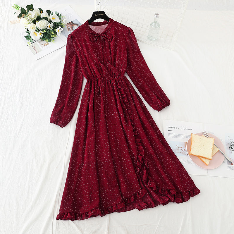 French Chiffon ear side long skirt with fork fairy super fairy series  3921