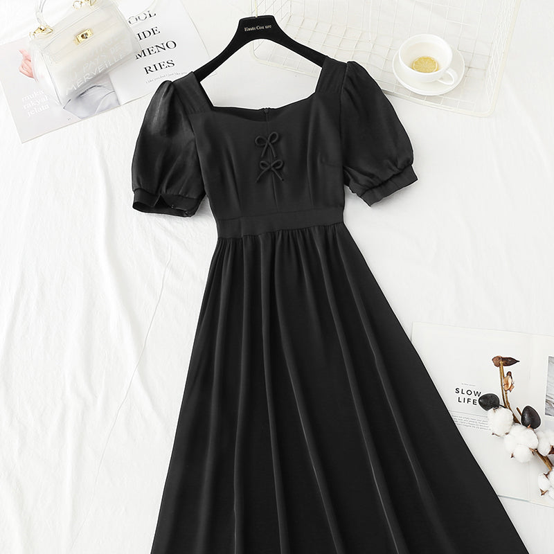 Thin French tea break skirt Kikyo first love temperament a-word skirt  4236