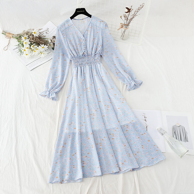 Robe fleurie coupe vent douce jupe slim tempérament slim 4088