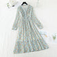 New Vintage high waist thin broken flower pleated fairy Chiffon Skirt  4540